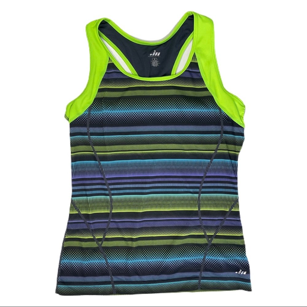 MOREULTRA Athletic Neon Green and Gray Tank Top - SZ S